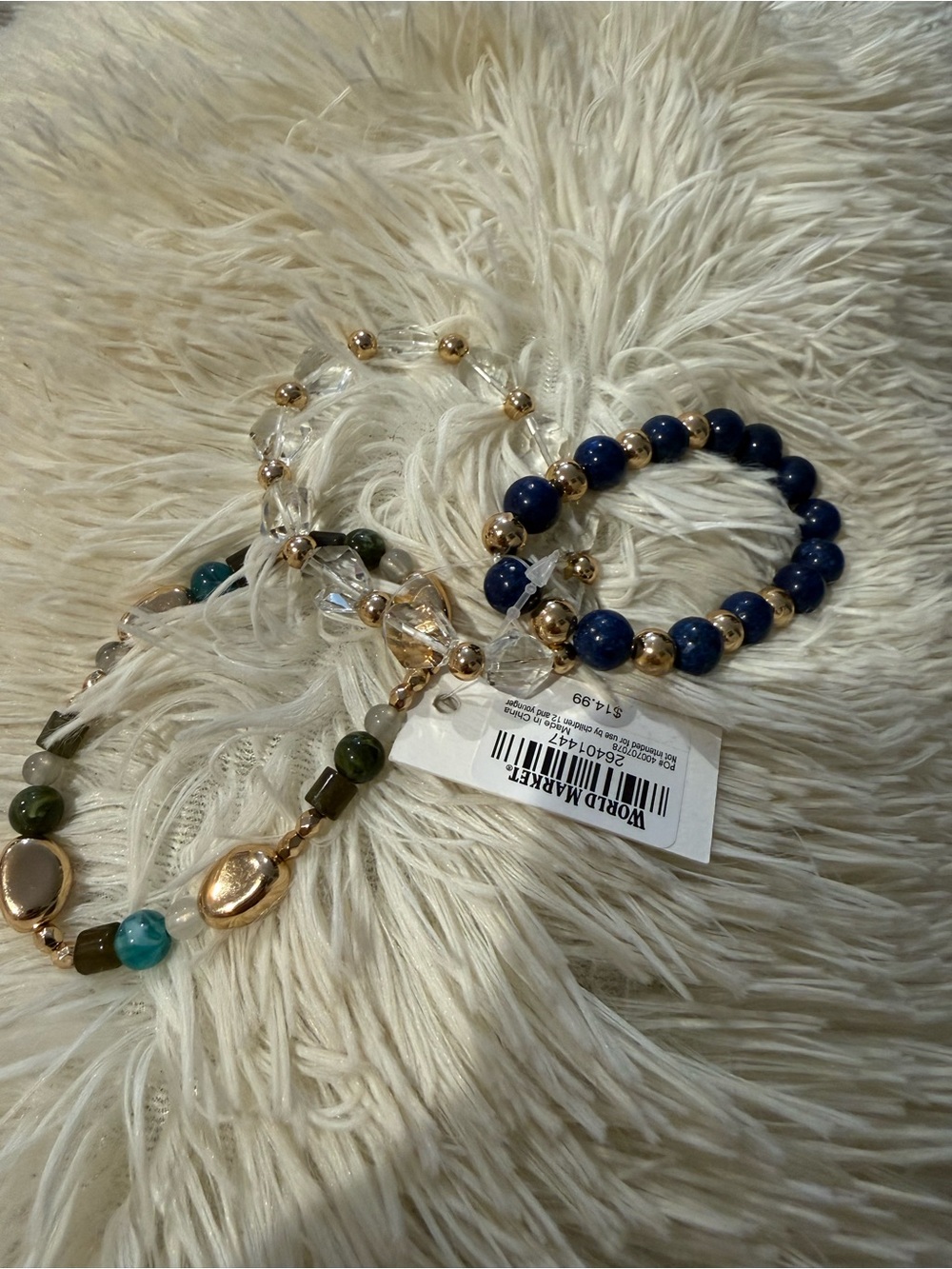 Cost Plus World Market Semi Precious Stone Stretch Bracelets